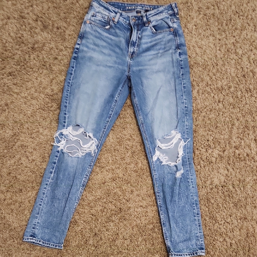 American Eagle Outfitters Light Blue Distressed Skinny Jeans